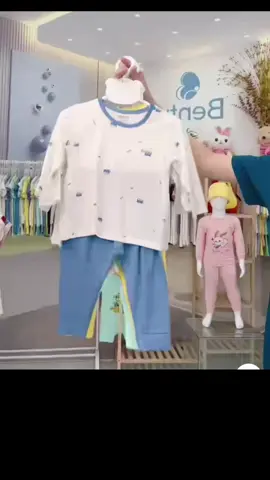 Bộ dài tay cài vai họa tiết, sọc BENTY chất vải thoáng mát, đồ bộ trẻ em cao cấp bé trai bé gái ##viral##mebimsua##lydiquehuong