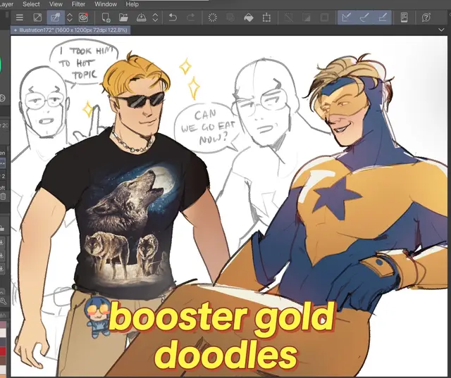 happy to see booster all over my fyp ✨ #boostergold #boostergoldandbluebeetle #dccomics #art #fypシ 