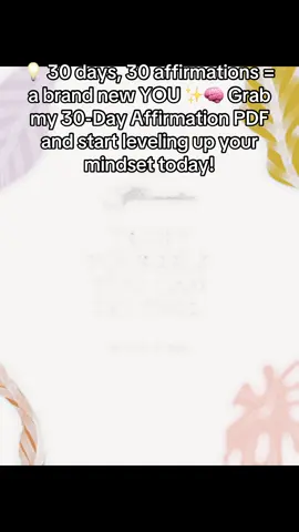 🧠✨ Transform your life in just 30 days with my 30-Day Affirmation PDF – packed with daily mindset boosters to help you stay positive, motivated, and focused on your goals 💪. Perfect for anyone looking to build confidence, reduce stress, and take control of their mental health. Start your journey to a stronger, happier YOU today! #MindsetMatters #DailyAffirmations #SelfGrowth #TapTheCart #FollowForMore