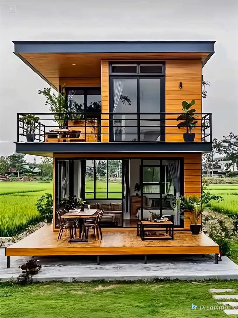 Steel frame wooden house design #prefabhouse #tinyhouse #smallhouse #tiktokindia #fypage 