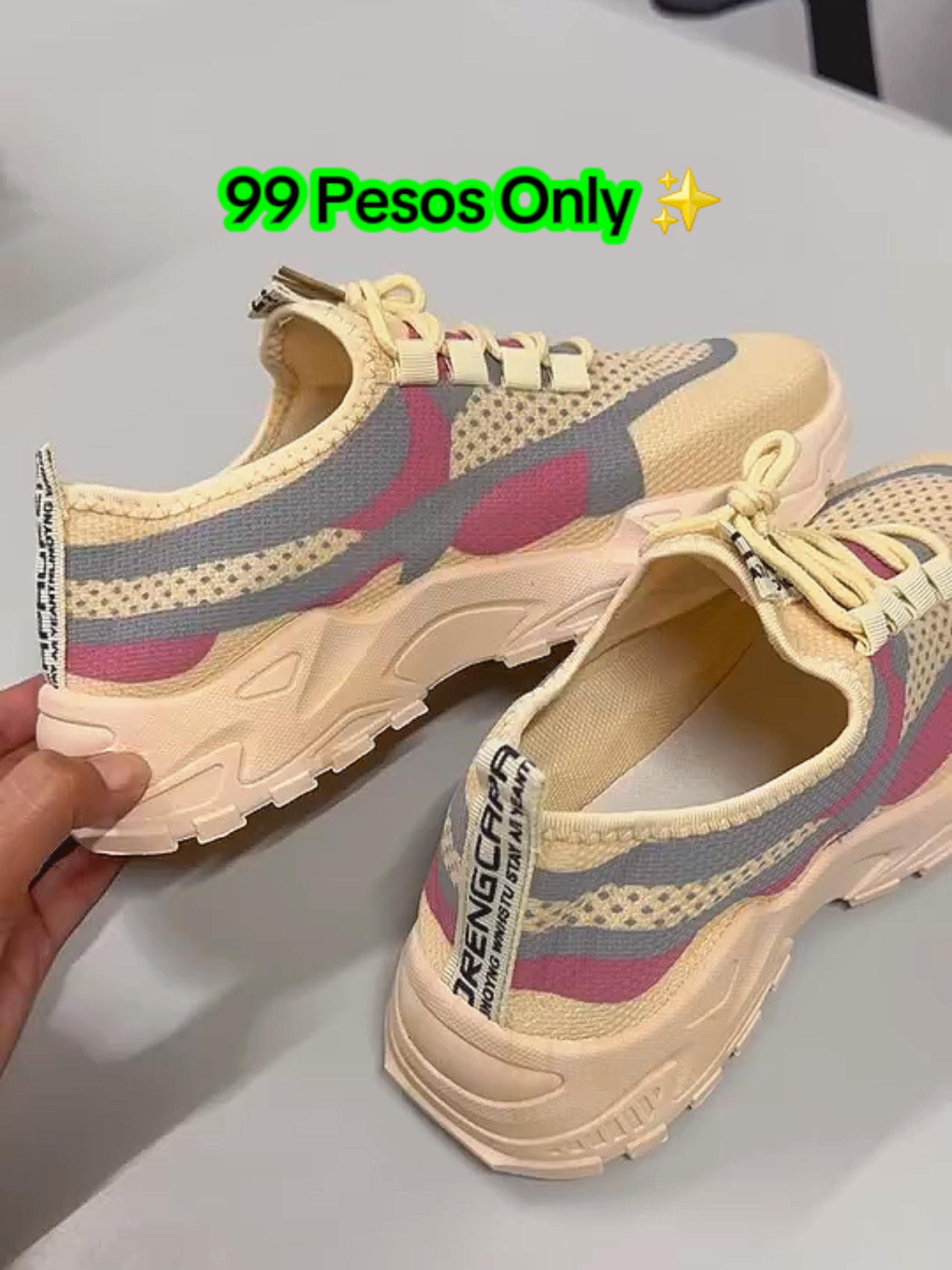 LEGIT 99 PESOS LANG ✨️‼️ ANG GANDA 🌸 Trendy Korean Sports Shoes With 6 cm sole Lightweight  Sneakers Breathable mesh Walking Shoes #trendykoreansportshoes #Koreanshoes #womenshoes #Lightweightshoes #fyp 