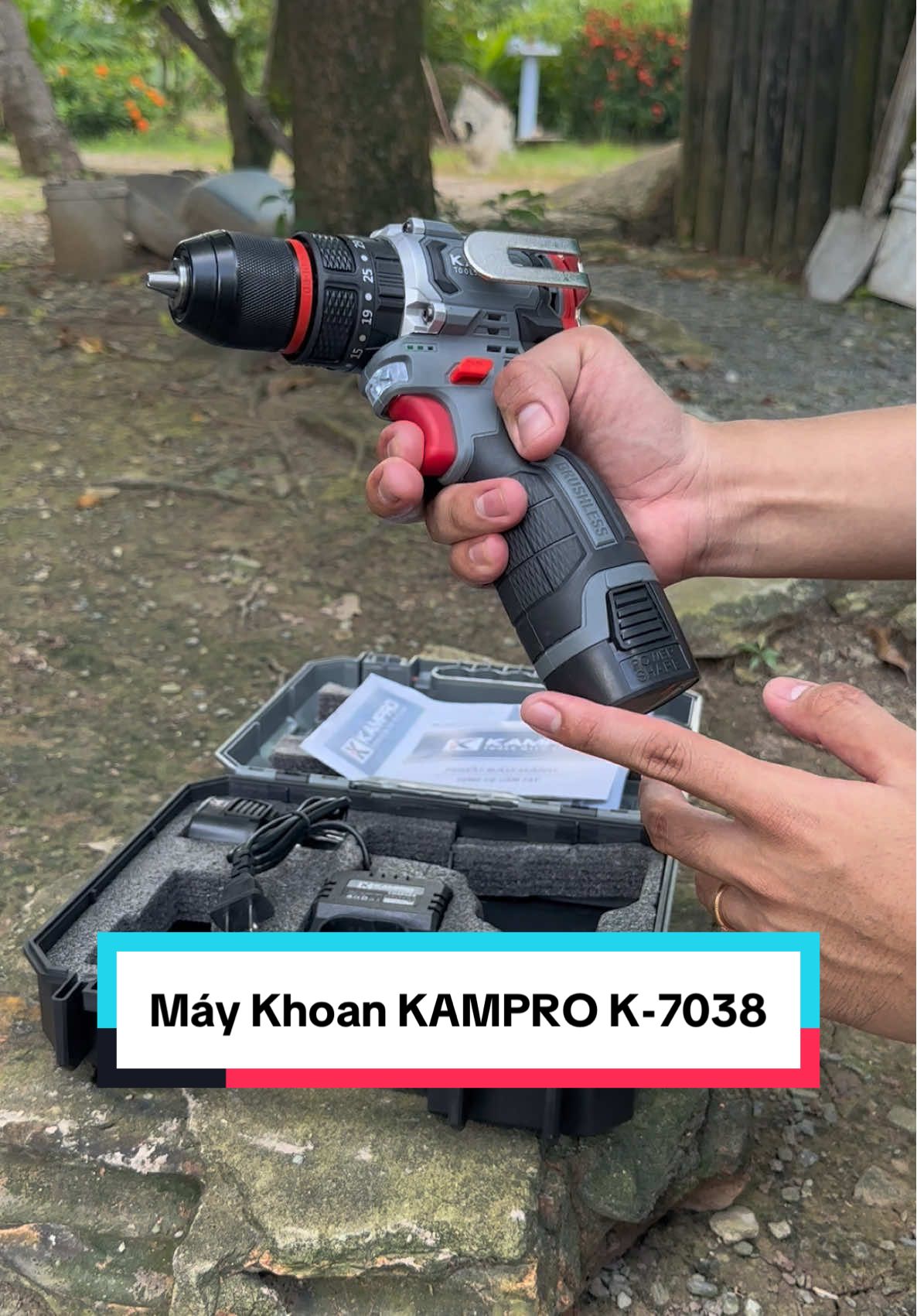 Máy Khoan Pin KAMPRO K-7038 Lực Siết 65Nm _ 3 Chức Năng Đầu 10ly Khoá Trục Autolock ( Bảo Hành 6 Tháng ) Giá Chỉ 445🌿..! #kampro #maykhoanpin #maykhoancamtay #maykhoan #maybanvit 