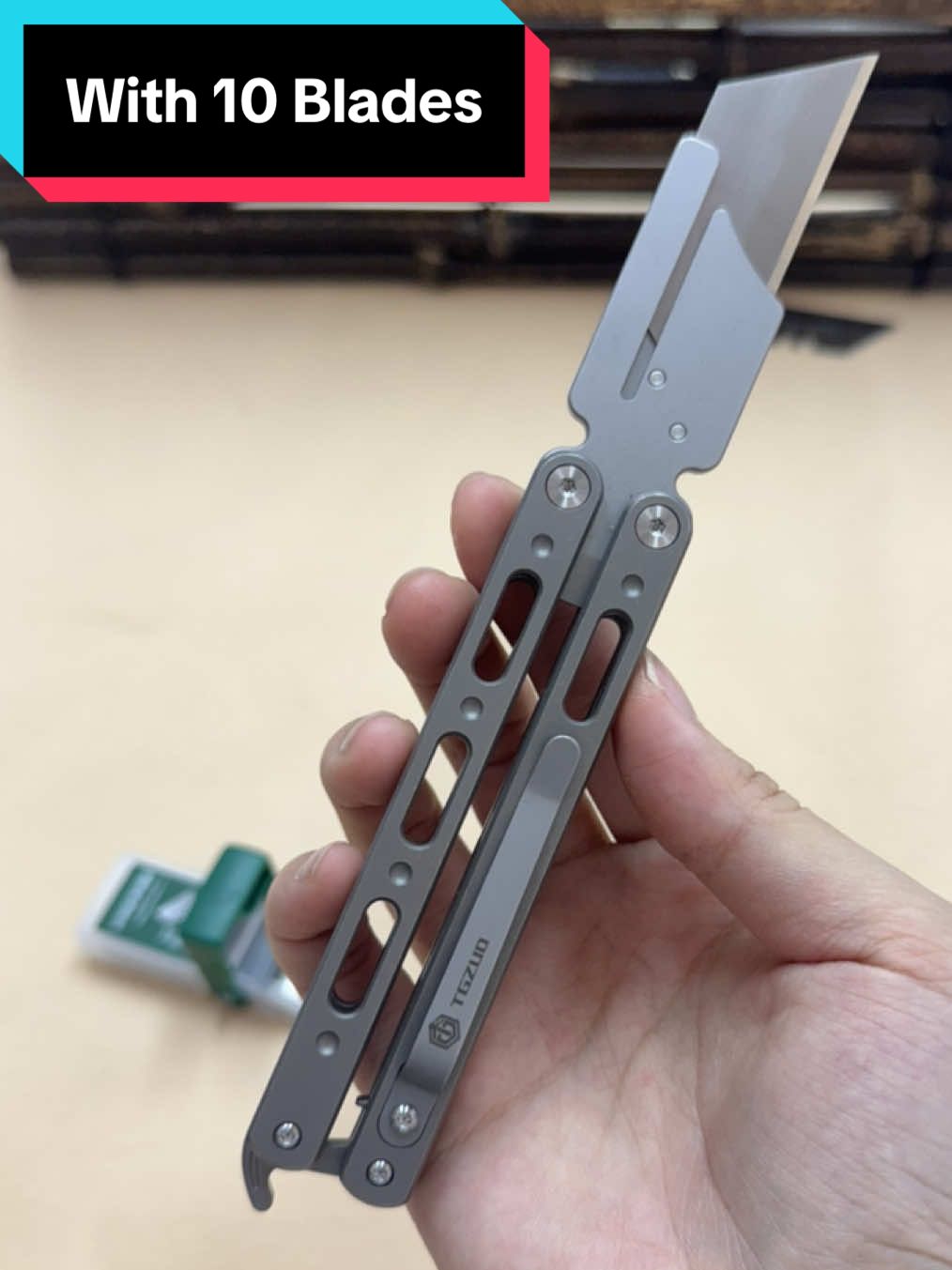 Limited-time discount! Titanium Butterfly Knife with 10 Blades 🤪#knife #pocketknife #foldingknife #balisong #tgzuo 