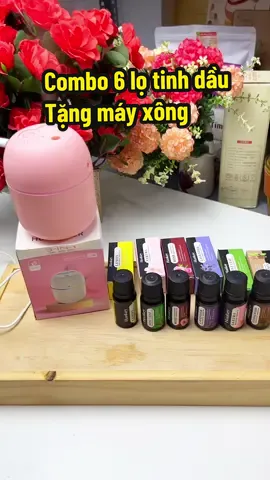 Combo 6 lọ tinh dầu tặng máy xông#xuhuong #thịnhhành #fyp 