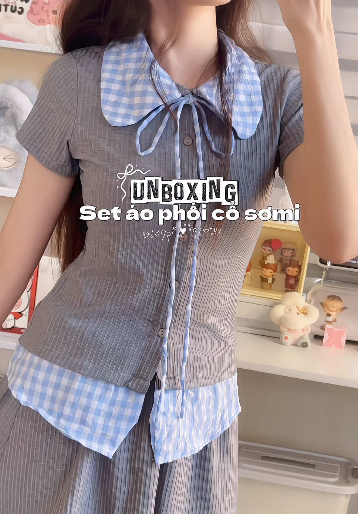 Tìm được set áo chân váy cũng xinh cũng dịu hehe  #setaochanvay #setdoxinh #aophoisomi #thoitrang  #imkunn 