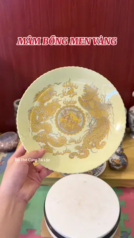 Mâm bồng men vàng thờ cúng trưng bàn thờ gia tiên, bàn thờ thần tài #mambong #dothocungtailoc #dothocung 