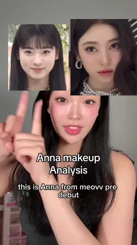 Anna’s makeup analysis!! Her visual is literally insane😍  Products( available on @YesStyle , use “LYUHANN12” for 12% off orders over $59!!) Luna concealer - 3 bright  @dasique_usa cream blush - milky apricot @2aN Official eye shadow 12 bubblegum  @toocoolforschool eyeshadow pencil 09 sheer nude @etudeofficial mascara @Rom&nd US melting balm 04 hippie berry #kpopmakeup #idolmakeup #koreanmakeup #annameovv #koreanblush 