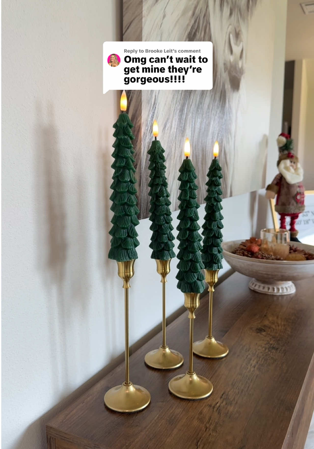 Replying to @Brooke Leit ✨ Want elegant Christmas candles that never burn out? These flameless tapers are the answer 🎄#FlamelessCandles #LEDChristmasTreeCandles #RealWaxFlamelessCandles #ChristmasDecor #ChristmasCandles 
