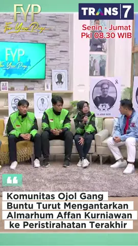 Sosok Bu Erna ojol wanita yang membantu proses identifikasi Jenazah Affan Kurniawan di hari kejadian beserta para ojol yang mengawal pengantaran almarhum ke peristirahatan terakhir. Solidaritas tanpa batas. FYP  Senin - Jumat Pkl 08.30 WIB Hanya di Trans7