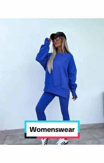 Women's Split Hem Sweatshirt & Skinny Pants #womenswear #casualwear #tiktokmademebuyit #dealdrops #tiktokshopfinds 