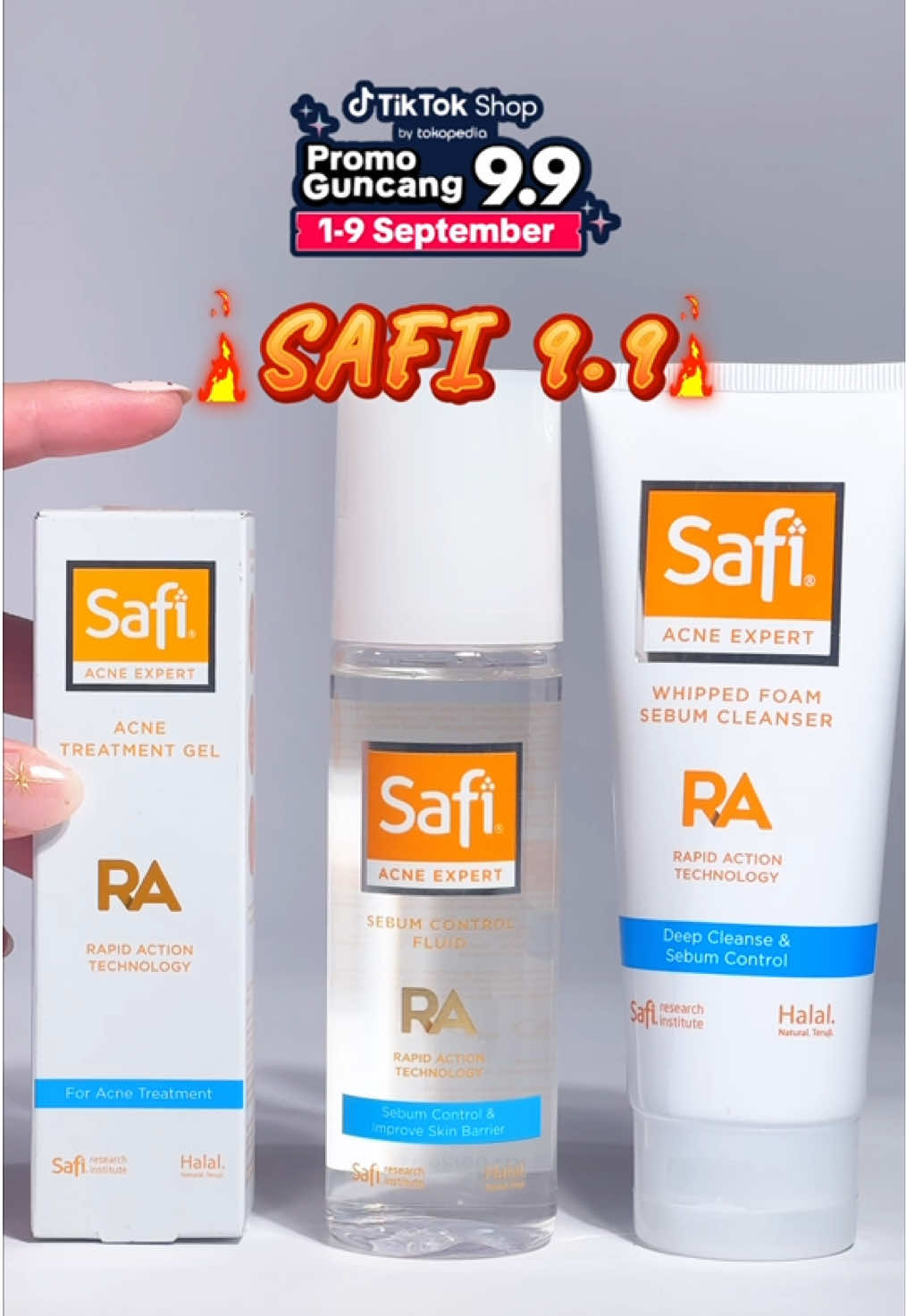 🔥 SAFI 9.9 🔥 ✨ Diskon up to 50% ✨ Beli Acne Expert Pack → langsung dapet Acne Treatment Gel GRATIS 🎁 Jangan tunggu sampai sold out!!📣 #safi #skincare #skincareroutine #KulitGlowingTanpaDrama #acne 