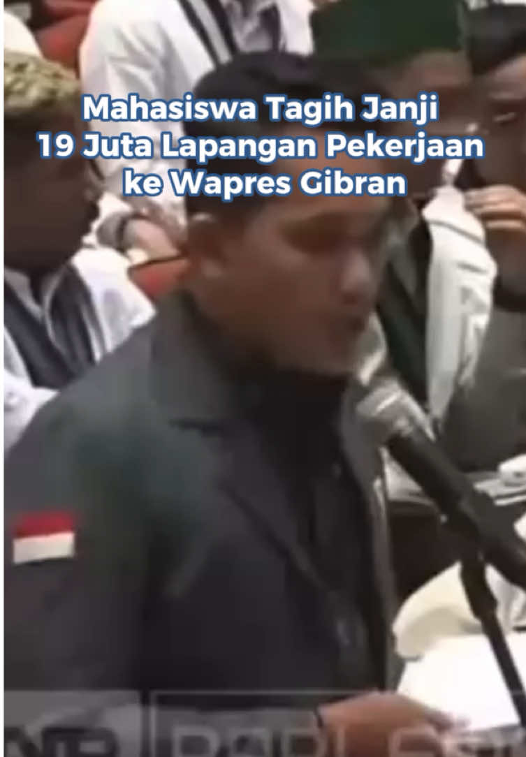 Salah satu mahasiswa, Muzammil Ihsan menagih Wakil Presiden (Wapres) Gibran Rakabuming Raka terkait janjinya soal 19 juta lapangan pekerjaan.  Muzammil menagih hal tersebut dalam audiensi yang dilakukan berbagai kelompok mahasiswa dengan Wakil Ketua DPR Sufmi Dasco Ahmad, Wakil Ketua DPR Saan Mustopa, dan Wakil DPR Cucun Ahmad Syamsurijal, pada Rabu (3/9/2025). Kreatif: Jessica Emmanuella Produser: Yuna Fikry #cut #dpr #mahasiswa #bem #demo