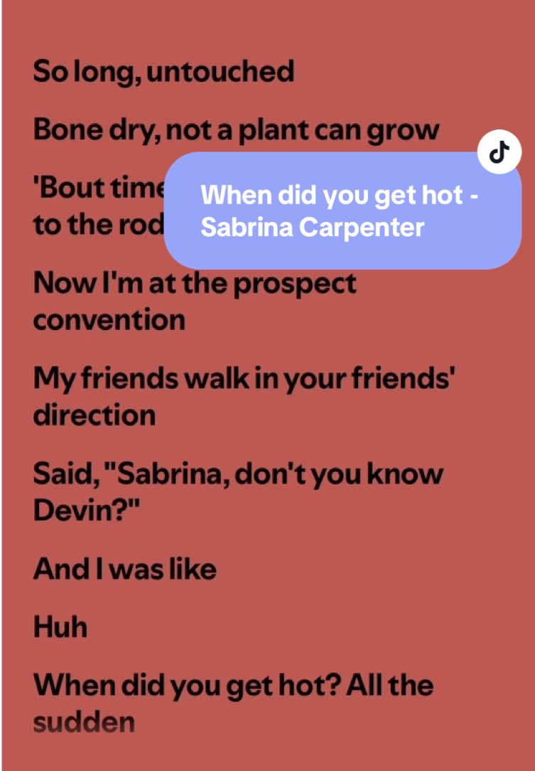 When did you get hot - Sabrina Carpenter  • • • #lyricsvideo #fyp #sabrinacarpenter #lyric 