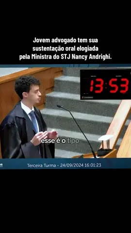 Do sonho à tribuna. Do estudo ao reconhecimento.  📚✨⚖️ Esse jovem advogado foi elogiado por Ministra do STJ após sua sustentação oral.  #motivacional #direito #advogado #estudos #foco 