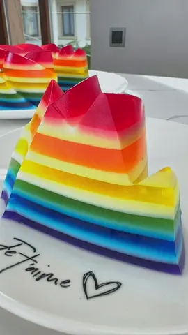 Let´s Make Jelly Rainbow Cake 🌈🌈🌈🌈 #jelly #asmr #gelatin #oddlysatisfyingvideo 