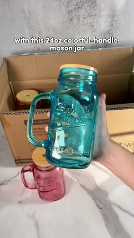 #fyp #watertok #masonjar #tumblerwithhandle #cutetumbler 