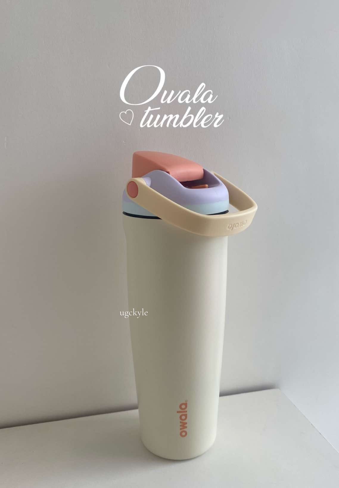 owala freesip tumbler in cream white 💫 #owala #owalawaterbottle #owalatumbler #owalafreesip #fyp 