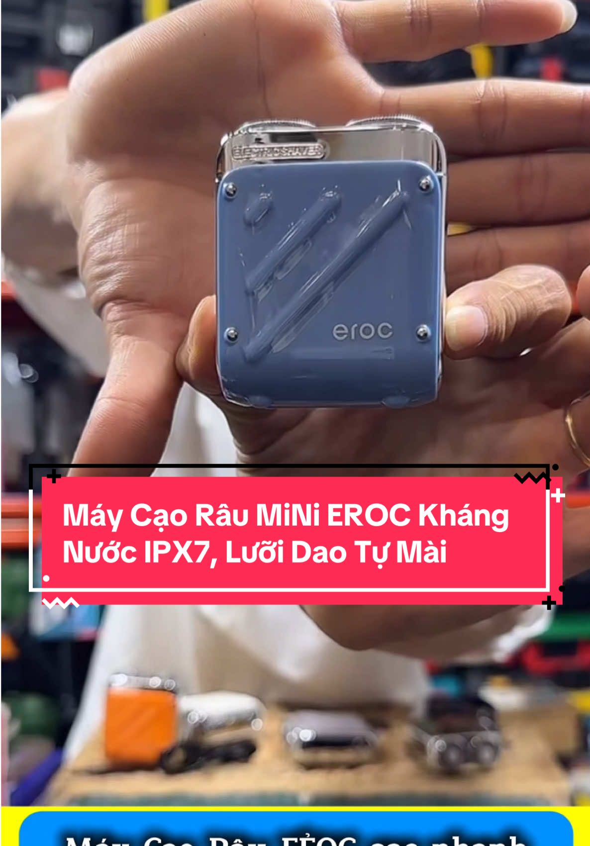 Máy cạo râu EROC sạc nhanh kháng nước IPX7, lưỡi dao tự mài tiện lợi #maycaorau #maycaoraumini #maycaoraudanang #quocdung #xuhuong 