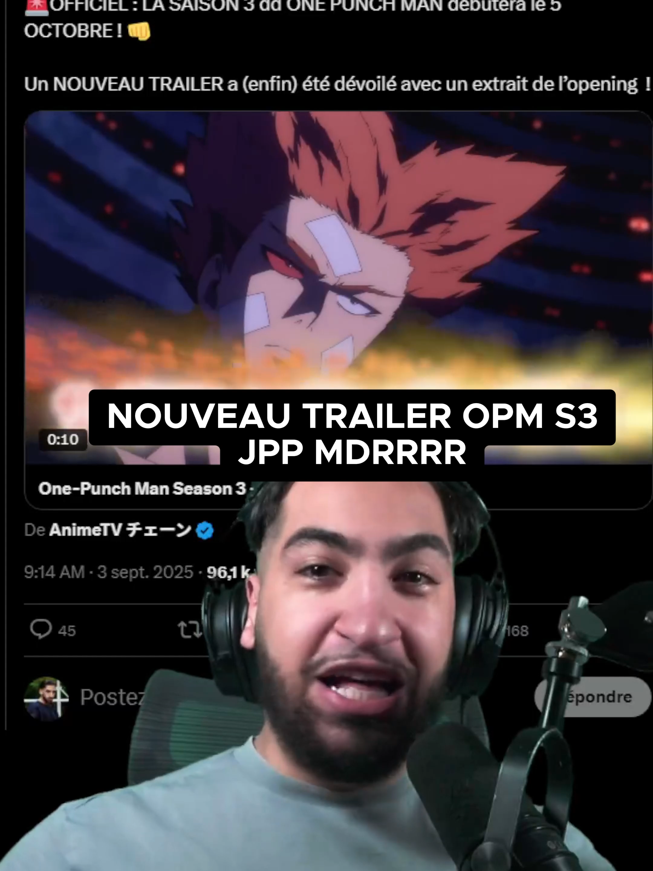 LE NOUVEAU TRAILER D'OPM S3 EST FRAUDULEUX #anime #opm #onepunchman #pourtoi