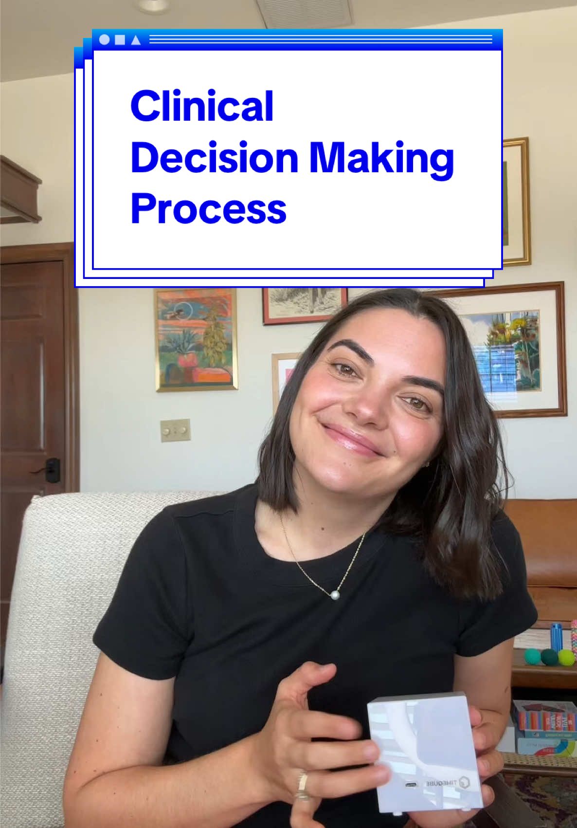 Everything I share on TikTok is GENERAL. Everything I do in session is SPECIFIC. In this video I’m explaining my clinical decision-making workflow. Everything I do as a therapist gets filtered through my ethics, my values, consultation, and then the unique needs of each client. This is the formula I use to feel secure in every clinical decision I make in session & I hope it’s helpful for you too! 🥰 #therapistsontiktok #therapytok #timeqube #therapy #timemanagementtips 