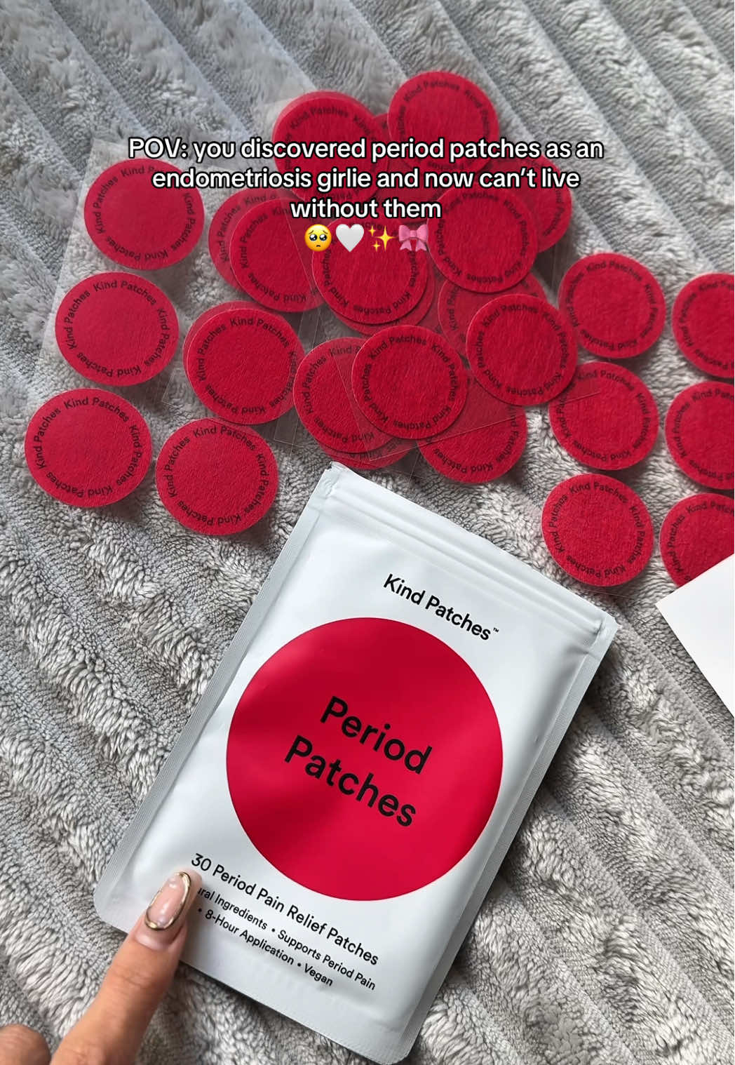 As an endometriosis girlie, these have really helped my period pains💗✨ #periodpatches #periodpains #endo #endometriosis #kindpatches 