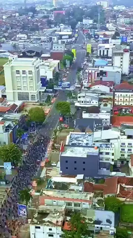 Pemandangan masa Aksi demo di Lampung