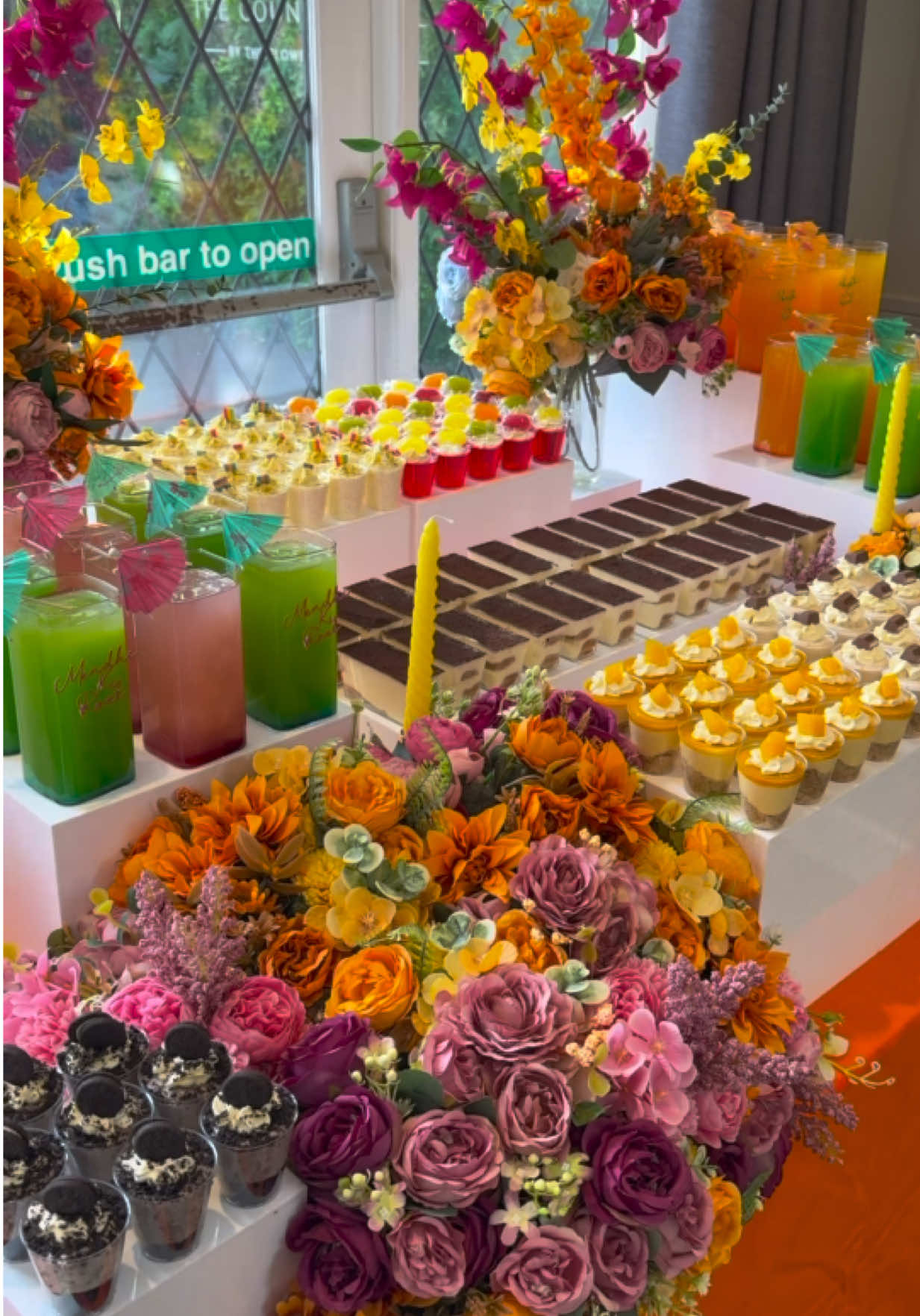 Mendhi dessert and mocktail table by @Sweetandspicytreatz at @The County Hotel 💐💛💕 #birminghamdesserts #desserttable #mendhinight #desiwedding #walsall 