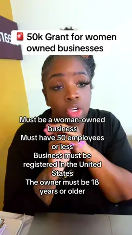 Ladies, listen up! A $50,000 grant is now open specifically for women-owned businesses. If you’ve been waiting for the perfect chance to secure funding to grow your business THIS IS IT. Use this grant to scale your business, hire staff, expand your reach, or launch the project you’ve been dreaming of. Applications are open now but don’t wait, deadlines come quick. Secure your chance at $50K today! #grants #grantwriting #entrepreneur #BlackTikTok #contentcreator 
