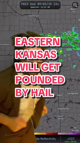 9/3 EASTERN KANSAS WILL GET POUNDED THIS EVENING WITH BIG BOY HAIL. SOME HAIL MAY EXCEED 2 INCHES. IT’S GOING TO BE AN ISOLATED POUND FEST. THIS IS YOUR KANSAS WEATHER NOW: #kansas #severeweather #weatherreport #hail 
