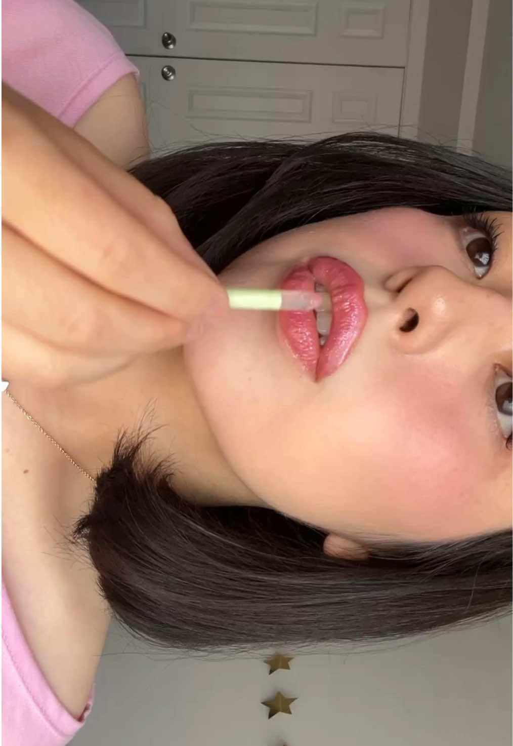 so pink & sparkly 🌟💗 #lipgloss #makeup #lipcombo #fyp #pink 