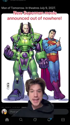 New Superman movie dropping in 2027 #superman #jamesgunn #dcu #supermanmovie #lexluthor 
