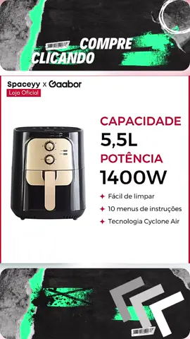 Fritadeira Elétrica Sem Óleo Air Fryer 5.5L Gaabor Jumbo Family 1400w 127V/ 220V Vintage#fritadeiraeletrica #airfryer #cozinhando 