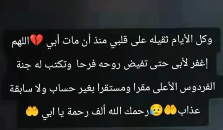 الله يرحمك يا أبي ويغفرلك 