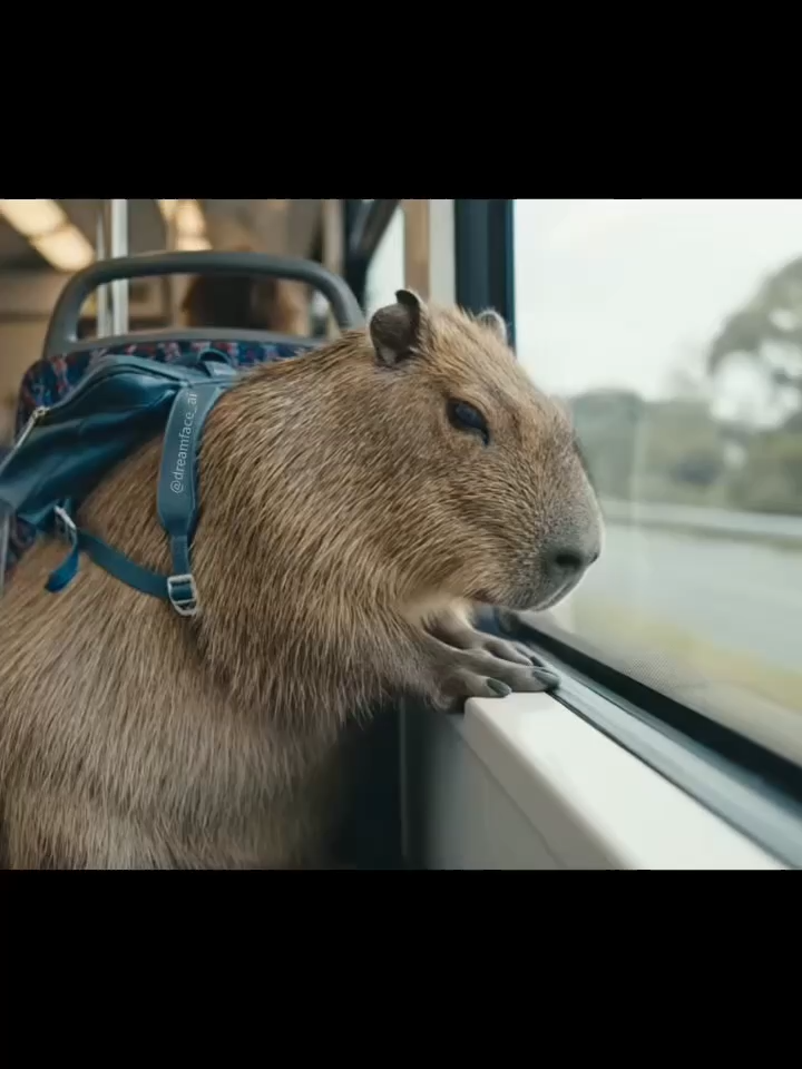 Capybara on the way home from work—do you have a friend like this? Tag them! (Video generated by DreamFace AI Video)  #DreamFace #capybara #capybaratiktok #cuteanimal #funnyanimal #workday
