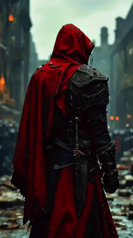 Only ruins remains. #darkfantasy #darkart #assassin #red #epic #moviescene #medieval #ruins #war #medievaltiktok #fyp 
