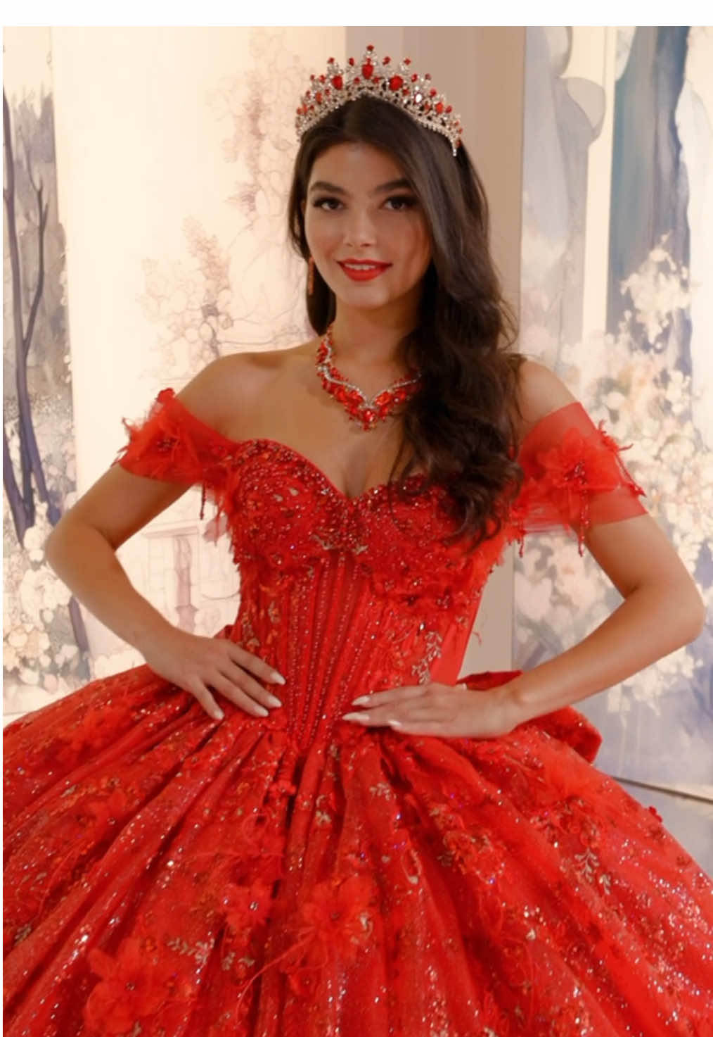 a million times yes to our gorgeous new red quince dress!✨🔥👸🏻🔥✨#princesabyarianavara Style PR30206✨#princesa #quincedress #quinceañera #quince 