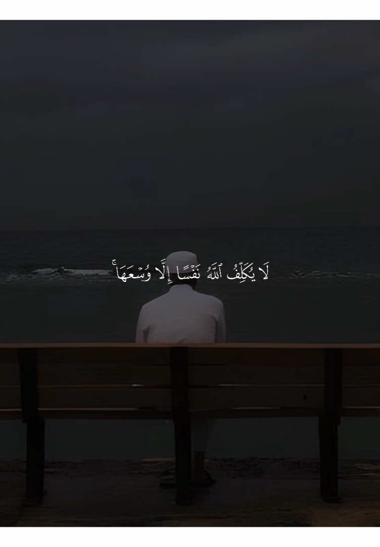 ﴿لا يُكَلِّفُ اللَّهُ نَفسًا إِلّا وُسعَها ﴾ ❤️. ——————————- #حسين_العزام #لا_يكلف_الله_نفسا_الا_وسعها #لايكلف_الله_نفسآ_الا_وسعها #قران #quran 