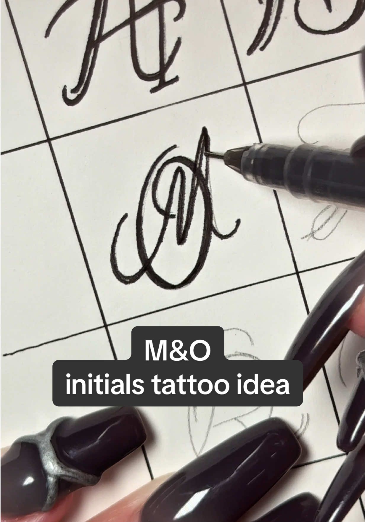 M&O initials tattoo idea #initial #tattooideas #coupletattoo #inkdrawing #curved 