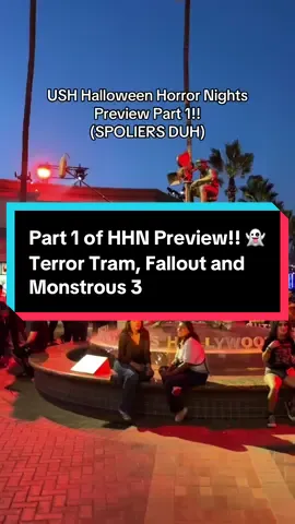 Video includes: Terror Tram, Fallout and Monstrous 3! #hhn #halloweenhorrornights #universalstudioshollywood #fallout #monstrous3 @Alyssa 