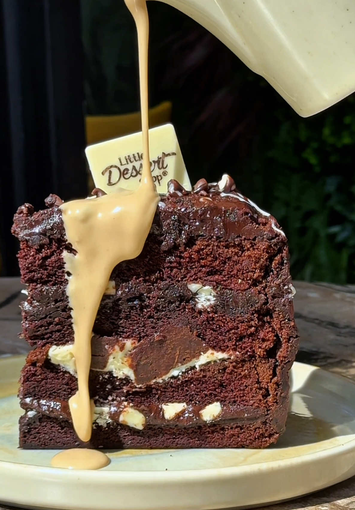 when life gets messy, grab a fork 🫶 our Oh Fudge Cake is pure choc overload, sponge, fudge, brownie chunks + your fave sidekick (custard, cream or ice cream) 🍫✨ #chocolatecake #chocolatelover #caketok #desserttiktok 