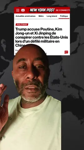 🇨🇳🇷🇺🇰🇵 « Complot contre les États-Unis ? » : Trump sur la rencontre de Poutine, Kim Jong-un et Xi Jinping The New York Post écrit que Trump a accusé Poutine, Kim Jong-un et Xi Jinping d’un « complot » contre les États-Unis après leur rencontre lors du défilé militaire à Pékin. 👉 « Que le président Xi et le merveilleux peuple de Chine aient une grande et longue fête. Veuillez transmettre mes vœux les plus chaleureux à Poutine et Kim Jong-un, alors qu’ils conspirent contre les États-Unis », a écrit Trump sur Truth Social. #poutine #trump #xijingping #kimjongun 