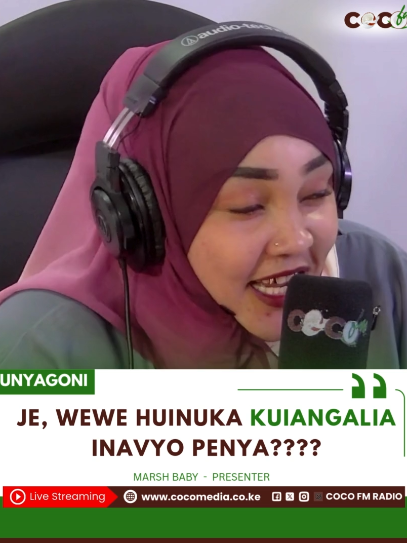 JE, WEWE HUINUKA KUIANGALIA INAVYO PENYA???? @marshbaby  #ladhayapwani #COCOFM #UNYAGONI