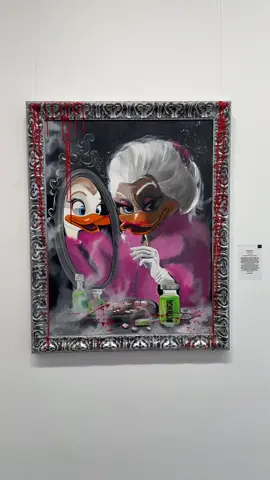Ancsa Weide’s work gives us a new outlook on our favorite characters—all this time has passed and this shows them having aged with us. The flashbacks from the youth we know them as to the aged reality are more than just interpretations—they’re reminders of how aging is natural, beautiful and authentic.  On display at 812 La Cienega Blvd until September 6th, come see it for yourself!  #fyp #disney #disneyland #artgallery #losangeles 