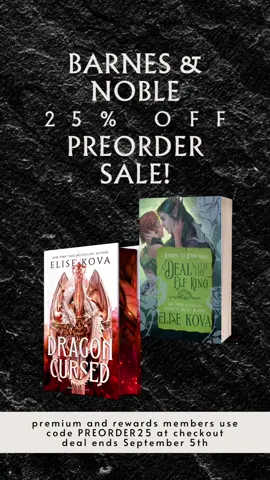 Don't miss out on the #barnesandnoble pre0rder s-a-l-e going on right now! Both #DragonCursed and the new paperback of #ADealwiththeElfKing are 25%off for premium and rewards members with the code PREORDER25 before the end of the day September 5th! #BookTok #booknews 