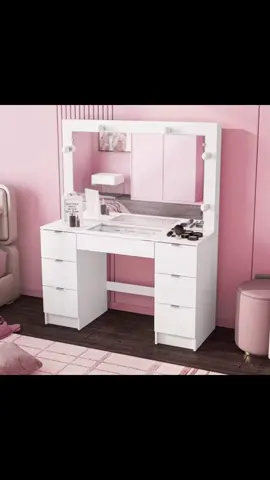 Penteadeira Ditália 7Gavetas c/Cadeira + kit luz PE-80.##penteadeira##penteadeiracamarim##quarto