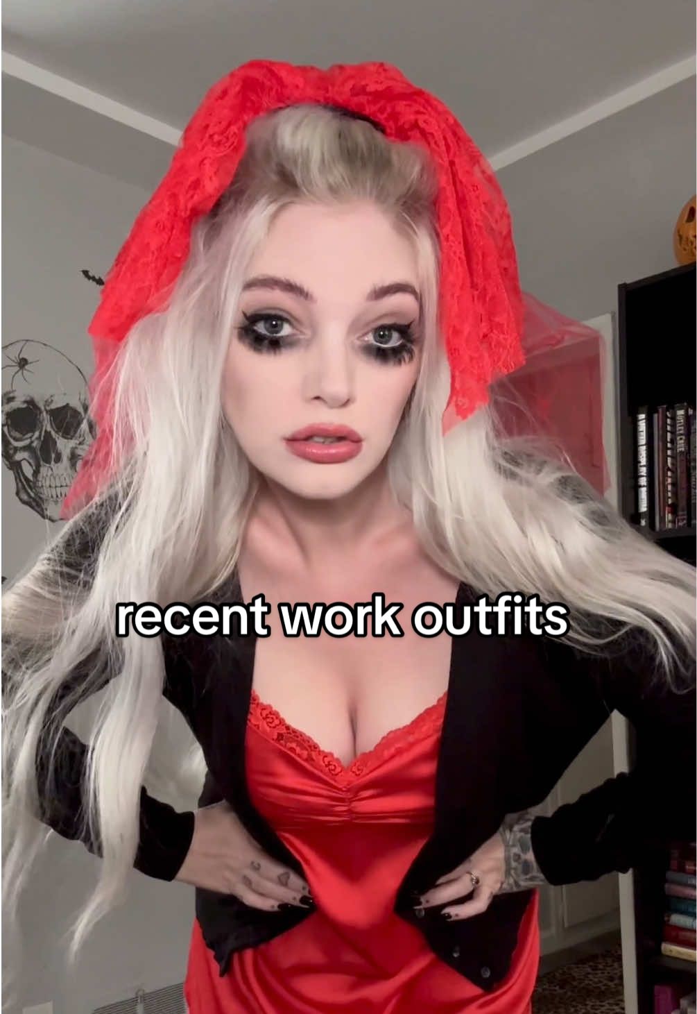 some of my recent spooky work outfits 🕷️🖤 