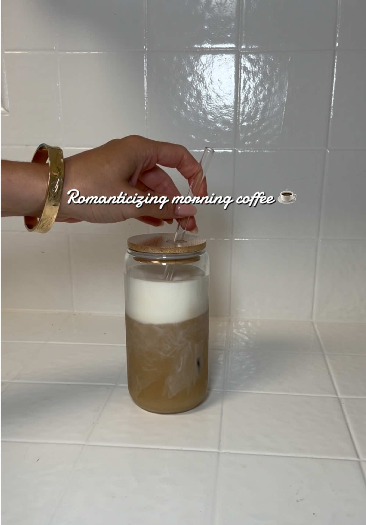 I use this glass for my iced coffee every. single. day. #coffee #icedcoffee #glasscup #coffeetiktok #morningcoffee 