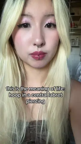 she’s sooooo cyutteee #fyp #piercings #tonguetied #labret #asian 