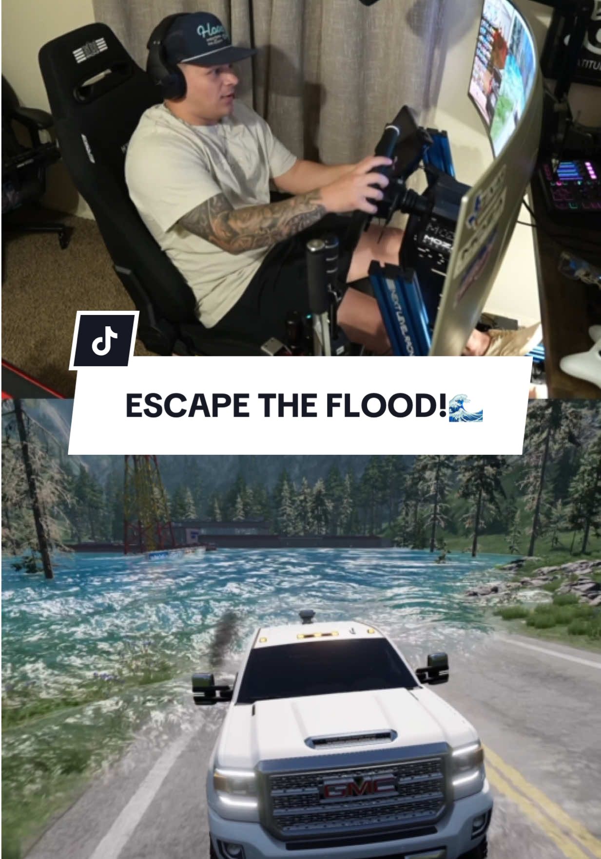 Back at it with Escape the Flood! Attempting it again—will this be the run that gets us to the top? #beamng #flood #beamngdrive 