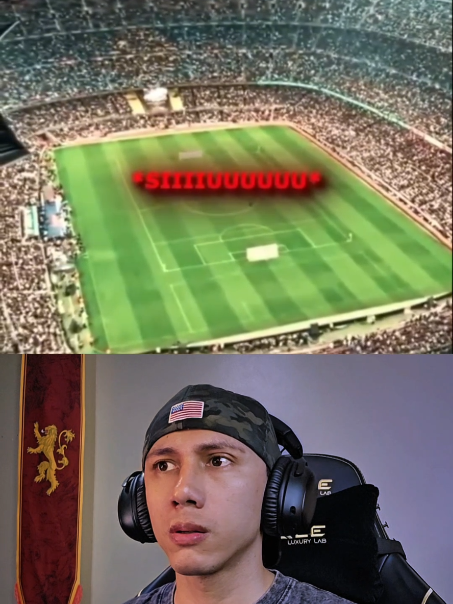 Todo el #CampNou hizo el #Siuuuu 🐐🇵🇹  #Messi #cristianoronaldo #FCBarcelona 